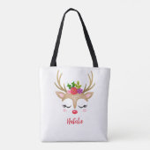 女の子パーソナライズされたかわいいクリスマストナディートバッグ トートバッグ (裏面)