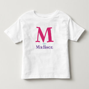 女の子パーソナライズされたの名前イニシャル文字 トドラーTシャツ
