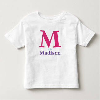 女の子パーソナライズされたの名前イニシャル文字 トドラーTシャツ