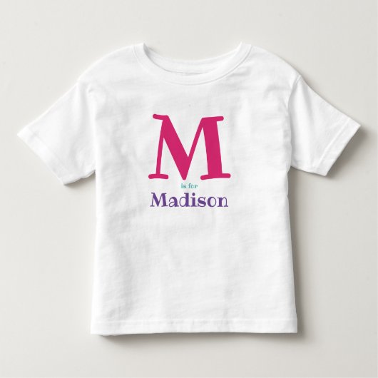 女の子パーソナライズされたの名前イニシャル文字 トドラーTシャツ (正面)