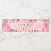 女の子パーソナライズされたの赤ちゃんシャワー水瓶ラベル ペットボトルラベル (シングルラベル)