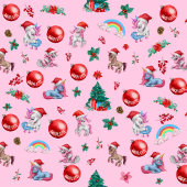 女の子パーソナライズされたクリスマスラッピング紙ユニコーン ラッピングペーパー
