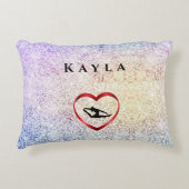 女の子パーソナライズされたタンブル体操体操の枕 アクセントクッション (正面)