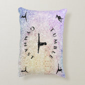 女の子パーソナライズされたタンブル体操体操の枕 アクセントクッション (裏面(縦))