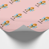 女の子パーソナライズされたピンク・ビー・フェアリーへの贈り物 ラッピングペーパー (角)