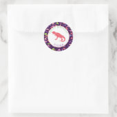 女の子パーソナライズされた恐竜の誕生日パーティーパターン ラウンドシール (バッグ)