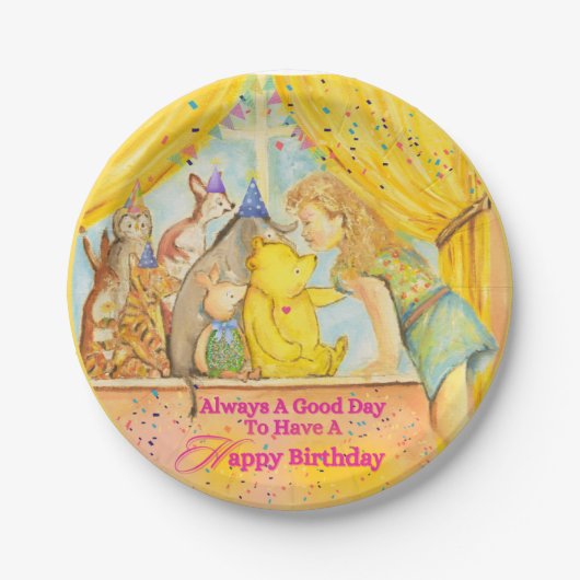 女の子パーティープレート ペーパープレート (正面)