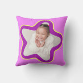 女の子パープルスタープリンセス名&フォトピロー クッション (裏面)