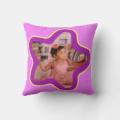 女の子パープルスタープリンセス名&フォトピロー クッション (裏面)
