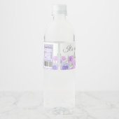 女の子パープルボホエレファントベビーシャワー ペットボトルラベル (裏面)