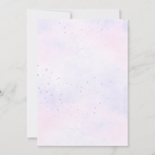 女の子パープルボホエレファントベビーシャワー 招待状 (裏面)