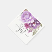 女の子パープルラベンダー春フローラ スタンダードカクテルナプキン (角)