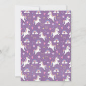 女の子パープルレインボーユニコーンキッズ1st誕生日 招待状 (裏面)