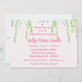 女の子ヒッポフローラベビーシャワー招待状 招待状 (裏面)