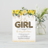 女の子ヒョウ柄ベビーシャワー招待状 招待状 (スタンド正面)