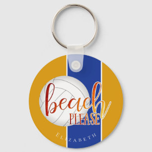 女の子ビーチお願いバレーボールkeychain w name キーホルダー