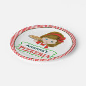 女の子ピザパーティーの紙皿 ペーパープレート (アングル)