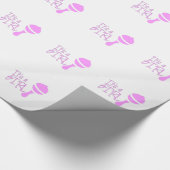 女の子ピンクかわいいベビーかわいいガーリー赤ちゃんシャワー ラッピングペーパー (角)