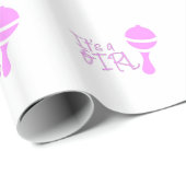 女の子ピンクかわいいベビーかわいいガーリー赤ちゃんシャワー ラッピングペーパー (ロールコーナー)