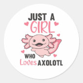 女の子ピンクのために甘い動物を愛するAxolotl ラウンドシール (正面)