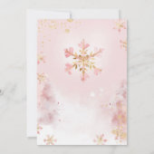 女の子ピンクのジンジャーブレッドのクリスマスベビーシャワー 招待状 (裏面)