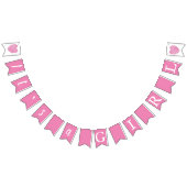 女の子ピンクのタイポグラフィベビーシャワー バンティングフラッグ (全)