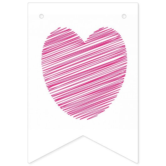 女の子ピンクのタイポグラフィベビーシャワー バンティングフラッグ (第1の旗)