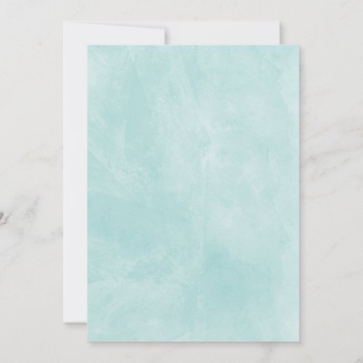 女の子ピンクのティール(緑がかった色)金ゴールド水色ベビーシャワー 招待状 (裏面)