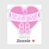 女の子ピンクのハート弓靴ベビーガールシャワー シール (シート)