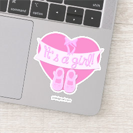 女の子ピンクのハート弓靴ベビーガールシャワー シール