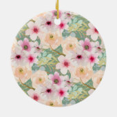 女の子ピンクのフローラバウティゾバティスバティスバウティスモ名 セラミックオーナメント (裏面)