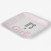 女の子ピンクのフローラ ペーパープレート (傾斜あり)