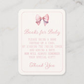 女の子ピンクのプリンセスクマ弓の本ベビー エンクロージャーカード (正面)