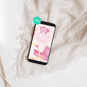 女の子ピンクのベビーカーの赤ちゃんシャワー 招待状