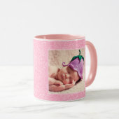 女の子ピンクのベビーシャワーパーソナライズされた マグカップ (正面右)