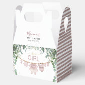 女の子ピンクのボホクロス緑の赤ちゃんシャワー フェイバーボックス (オープン)