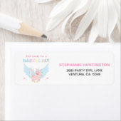 女の子ピンクのユニコーンマジカルデイバースデーパーティー ラベル (インサイチュ)