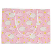 女の子ピンクの天雲 ラージペーパーバッグ (裏面)