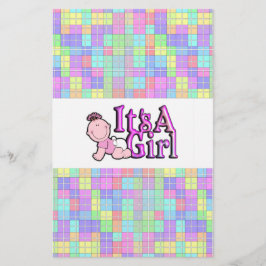 女の子ピンクの文字でベビーキャンディバーラッパ