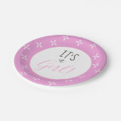 女の子ピンクの星模様の赤ちゃんシャワー ペーパープレート (アングル)