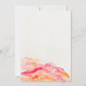 女の子ピンクの水彩のベビーシャワーの招待 招待状 (裏面)