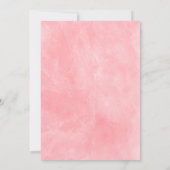 女の子ピンクの水色の花ベビーシャワー 招待状 (裏面)