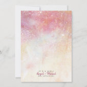 女の子ピンクの水色の赤ちゃん絵を描のシャワーだ 招待状 (裏面)