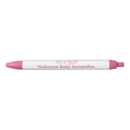 女の子ピンクの白の発表だ 黒ボールペン