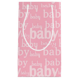 女の子ピンクの赤ちゃんシャワーパーティー スモールペーパーバッグ