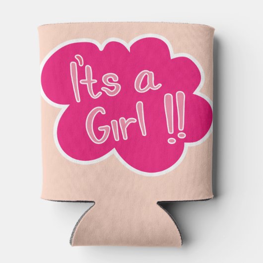 女の子ピンクの赤ちゃんシャワーパーティー 缶クーラー (裏面)