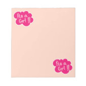 女の子ピンクの赤ちゃんシャワー ノートパッド (正面)