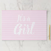 女の子ピンクの赤ストライプのちゃんシャワー性別の暴露だ ペーパーパッド (インサイチュ)