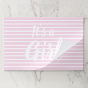 女の子ピンクの赤ストライプのちゃんシャワー性別の暴露だ ペーパーパッド