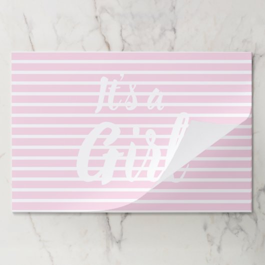 女の子ピンクの赤ストライプのちゃんシャワー性別の暴露だ ペーパーパッド (折り畳み)
